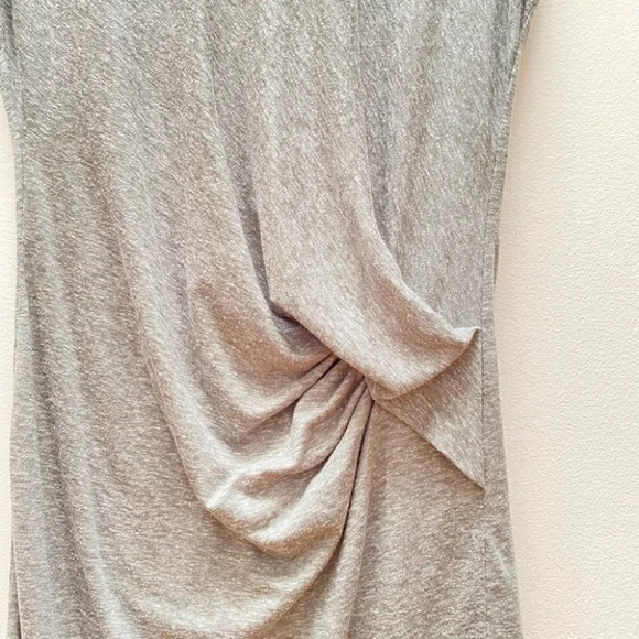 IRO - Heathered Grey Athos Cap Sleeve Ruched Mini Dress - Picture 6 of 7